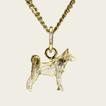 Gouden Ainu hond ketting hanger - klein