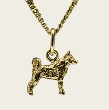 Gold Shiba Inu Necklace Pendant - Small