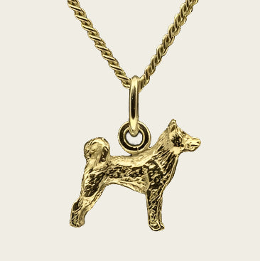 Gouden Akita Inu ketting hanger - klein