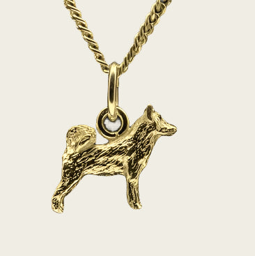Gouden Alaska Malamute ketting hanger - klein