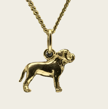 Gouden Bordeaux dog ketting hanger - klein
