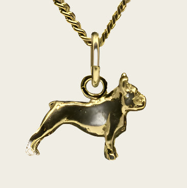 Gouden Franse Bulldog ketting hanger - klein