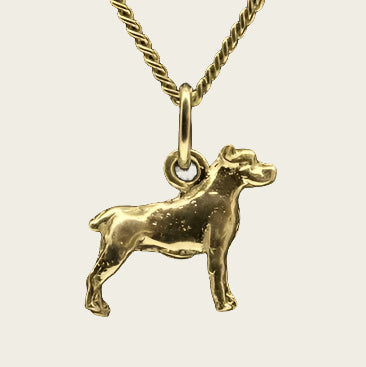 Gouden Cane Corso oren gecoupeerd ketting hanger - klein