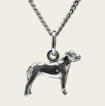 Zilveren Japanse vechthond tosa ketting hanger - klein