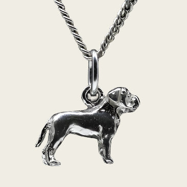 Zilveren Fila Brasiliero ketting hanger - klein