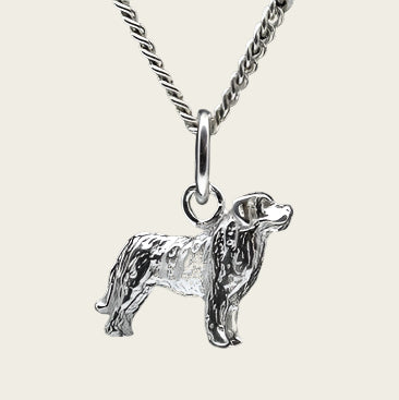 Zilveren Mastin de los pinieos ketting hanger - klein