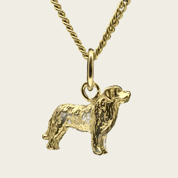 Gouden Mastin de los pinieos ketting hanger - klein
