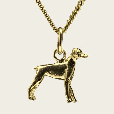 Gouden Dwergpincher oren ongecoupeerd ketting hanger - klein