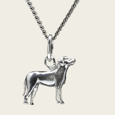 Zilveren Duitse pincher oren ongecoupeerd ketting hanger - klein