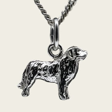 Zilveren Berner sennenhond ketting hanger - klein