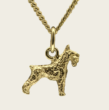Golden Giant Schnauzer Ears Cropped Necklace Pendant - Small