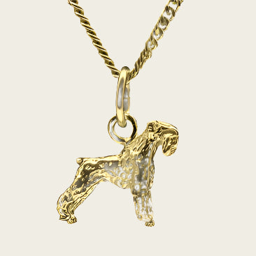 Golden Giant Schnauzer Ears Uncropped Necklace Pendant - Small
