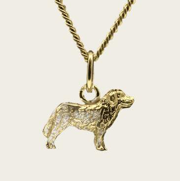 Golden Saint Bernard Necklace Pendant - Small