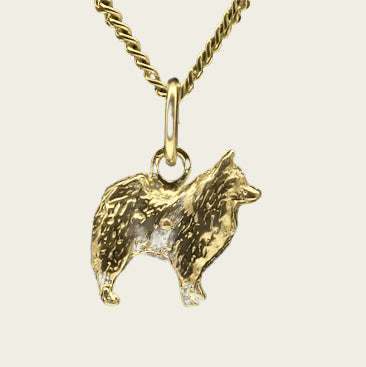 Gold Samoyed Necklace Pendant - Small