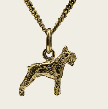 Golden Schnauzer Miniature Ears Cropped Necklace Pendant - Small