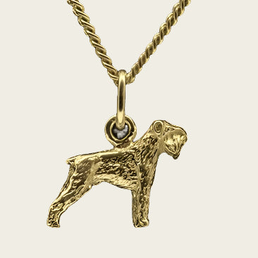 Golden Schnauzer Miniature Ears Uncropped Necklace Pendant - Small