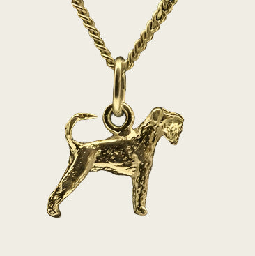 Golden Schnauzer Miniature Ears Uncropped with Tail Chain Pendant - Small
