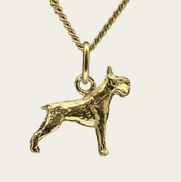 Golden Schnauzer medium ears cropped necklace pendant - small