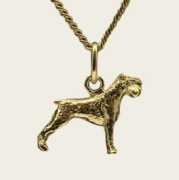 Golden Schnauzer medium ears uncropped necklace pendant - small