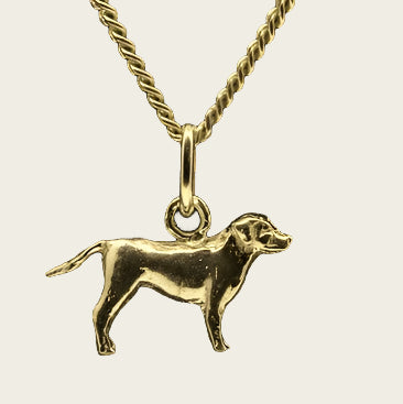Gouden Entlebucher Sennenhond met staart ketting hanger - klein
