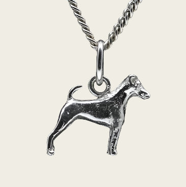 Zilveren Fox terrier gladhaar ketting hanger - klein