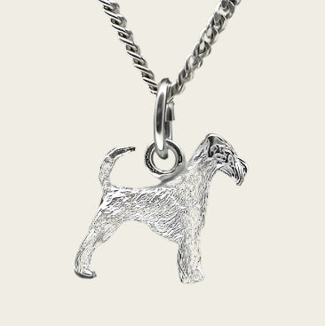 Zilveren Irish terrier ketting hanger - klein