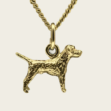 Gouden Border Terrier ketting hanger - klein
