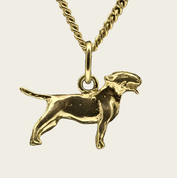 Gouden Bullterrier ketting hanger - klein