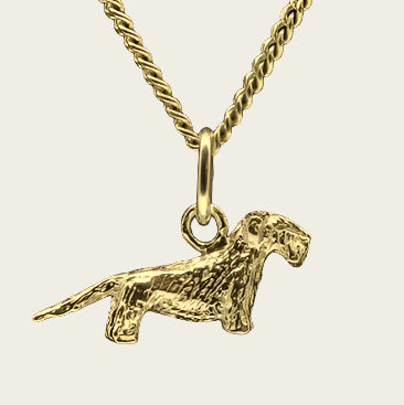Gouden Boheemse Terrier ketting hanger - klein