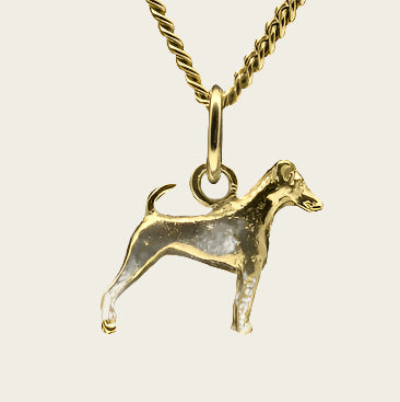 Gouden Fox Terrier gladhaar ketting hanger - klein
