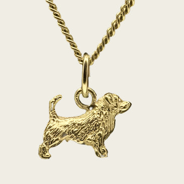 Gouden Glen of Imaal Terrier met staart ketting hanger - klein