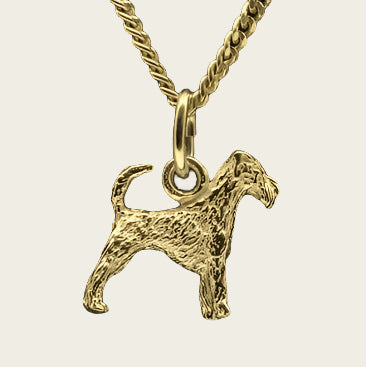Gouden Irish Terrier ketting hanger - klein