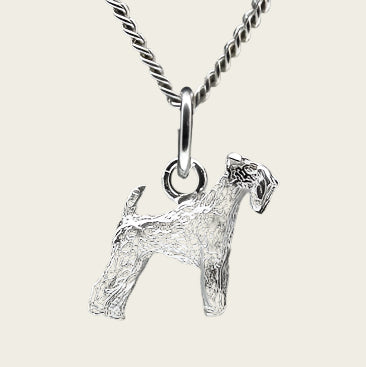Zilveren Irish blue terrier ketting hanger - klein