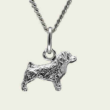 Zilveren Norfolk terrier ketting hanger - klein