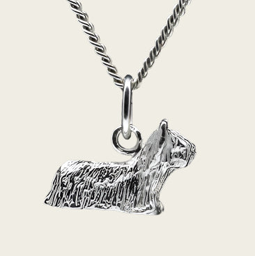 Zilveren Skye terrier ketting hanger - klein