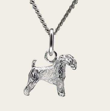Zilveren Irish soft-coated wheaten terrier ketting hanger - klein