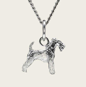 Zilveren Welsh terrier ketting hanger - klein