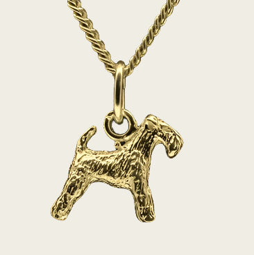 Gouden Lakeland Terrier ketting hanger - klein