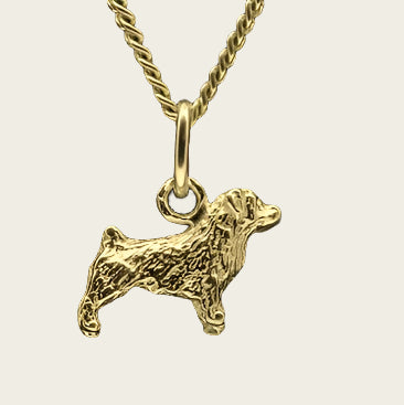 Gouden Norfolk Terrier ketting hanger - klein