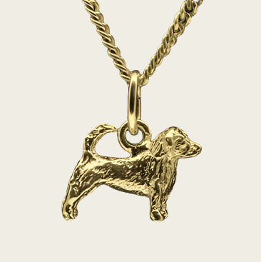 Gouden Norfolk Terrier met staart ketting hanger - klein