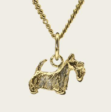Gouden Schotse Terrier ketting hanger - klein