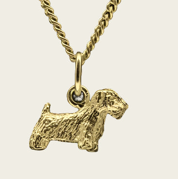 Gouden Saelyham Terrier ketting hanger - klein