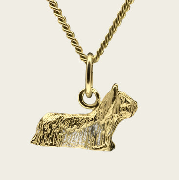 Gouden Skye Terrier ketting hanger - klein