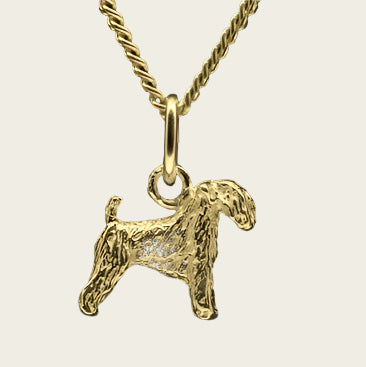 Gouden Irish soft coated wheaten Terrier ketting hanger - klein