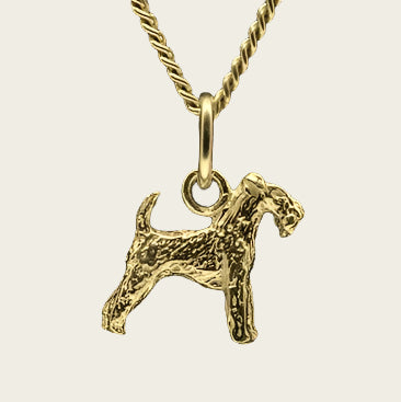 Gouden Welsh Terrier ketting hanger - klein