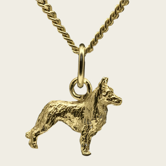 Gouden Amerikaanse of Canadese herder hond hanger - klein