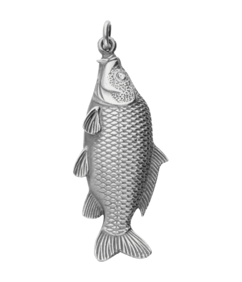 Silver Scale Carp Necklace Pendant