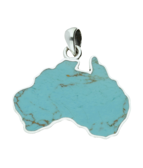 Zilveren Australië met turquoise edelsteen kettinghanger