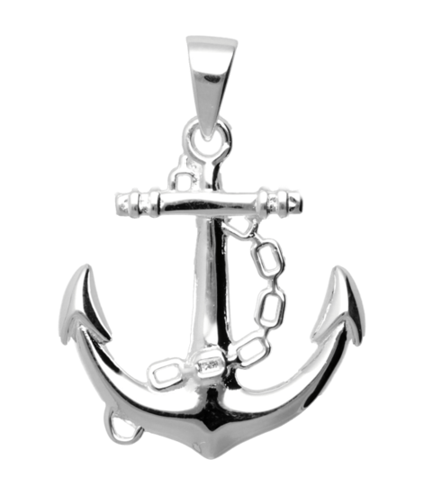 Zilveren Anker met ketting groot kettinghanger
