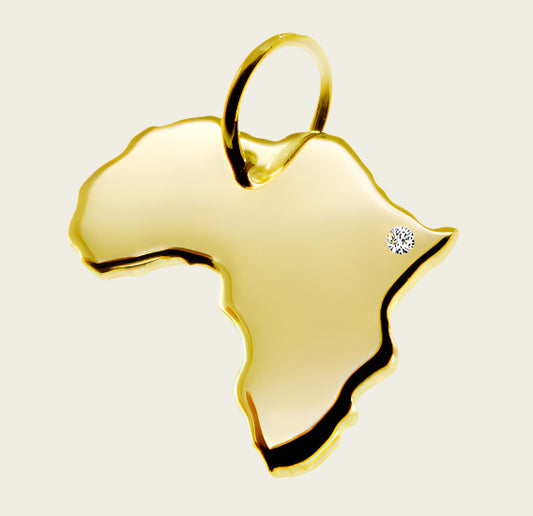 Gouden Landkaart Afrika ketting hanger